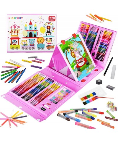 Art Supplies 228 Pack Art Sets Crafts Drawing Coloring kit Double-Side Trifold Art Easel Oil Pastels Crayons Colored Pencils ...