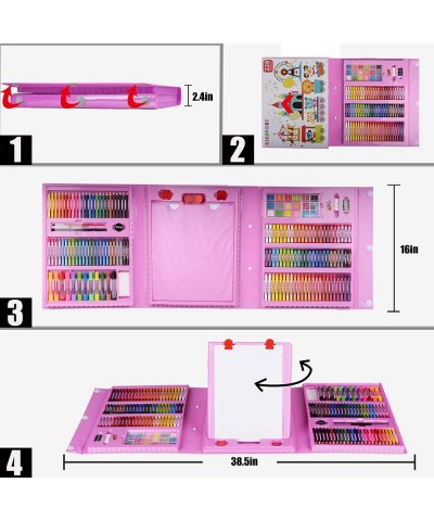 Art Supplies 228 Pack Art Sets Crafts Drawing Coloring kit Double-Side Trifold Art Easel Oil Pastels Crayons Colored Pencils ...