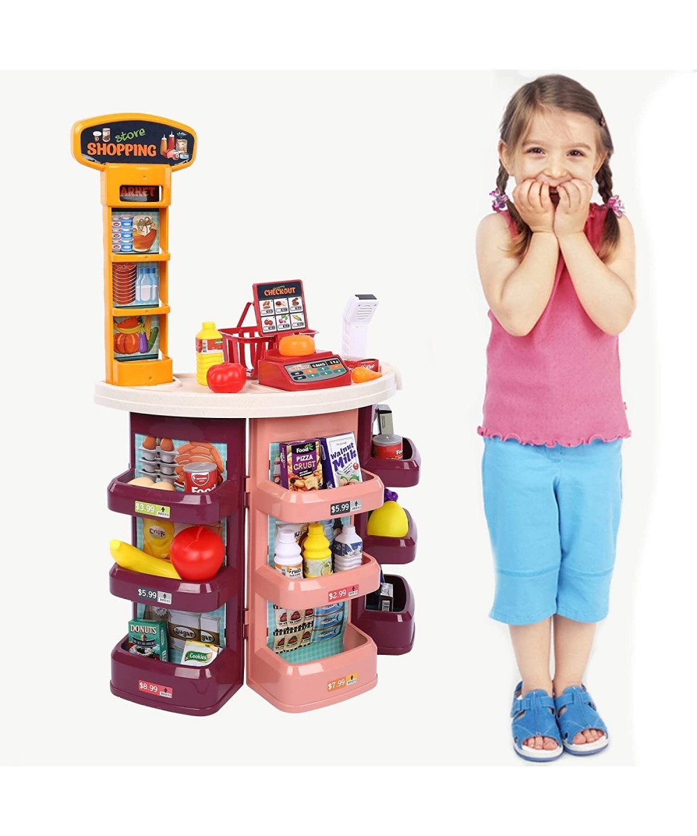 Kids Grocery Store Selling Playset - Supermarket Playset with Working Scanner Credit Card Machine a Variety of Fruits Shoppin...