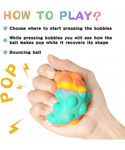 Pop Stress Balls Push Bubbles 3D Ball Adult Children Fidget Pack Popper Bouncing Ball Squeeze Anti-Stress - Silicone Decompre...