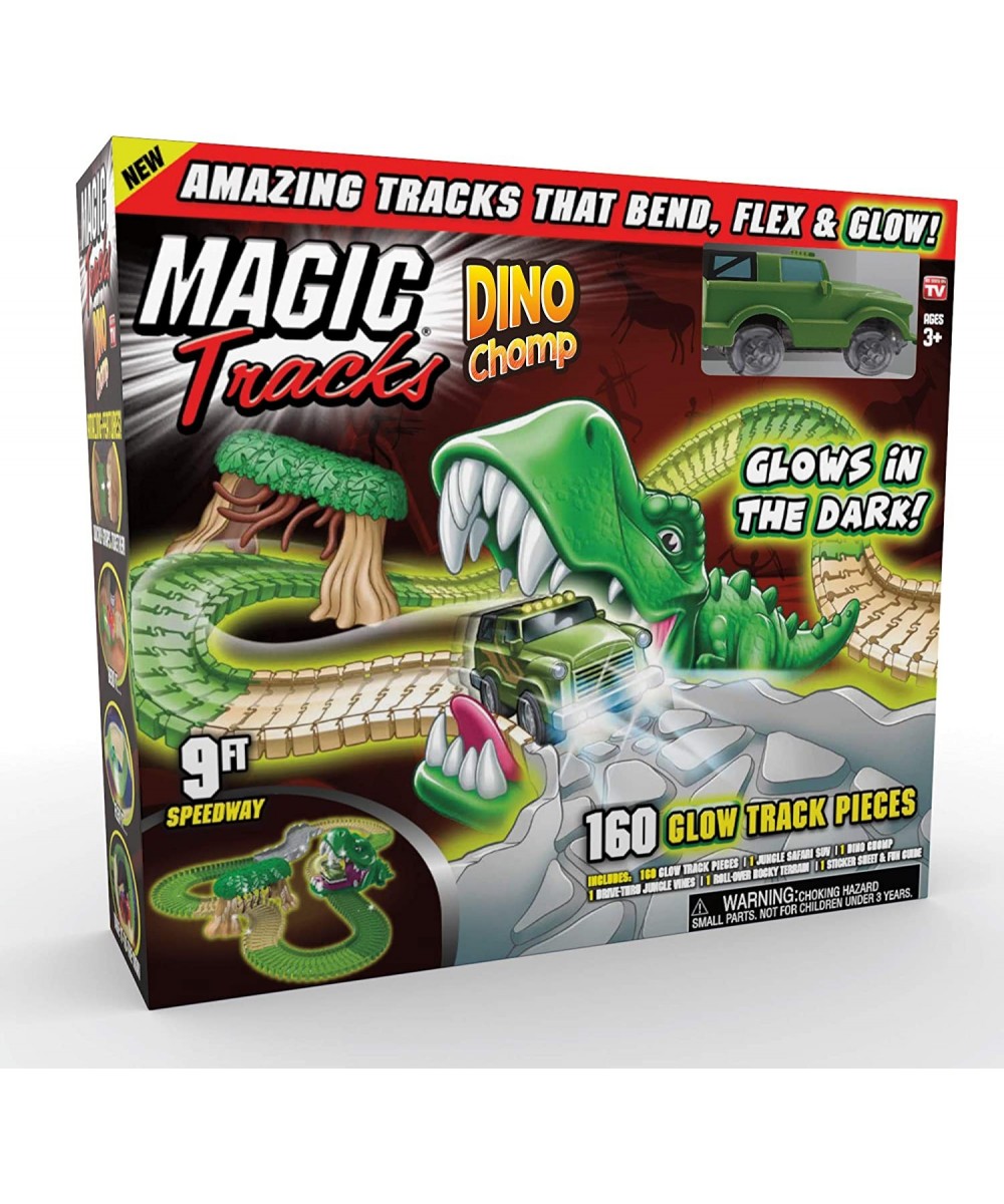 Magic Tracks Dino Chomp Glow in The Dark Racetrack Set with 9 Feet of Speedway $42.70 Toy Vehicle Playsets