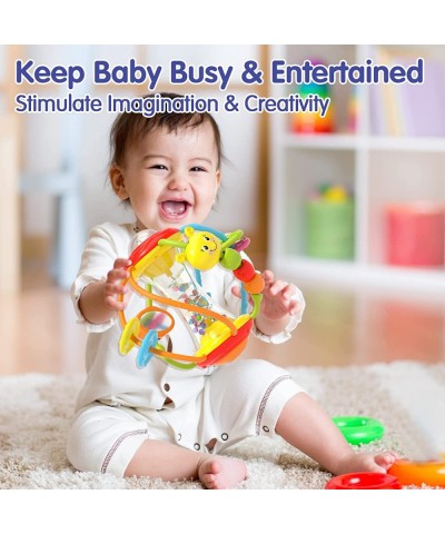 Baby Toys 0-6 Months - Baby Toys 6 to 12 Months Rattles with Mirror Spinner Beads Activity Ball Infant Toys Shaker Grab Rattl...