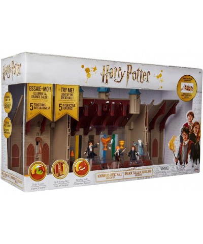 Hogwarts Great Hall Mini Playset with 5 Interactive Features 4 Mini Figures Podium Goblet Plus Works with Wizard Training Wan...