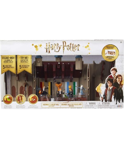 Hogwarts Great Hall Mini Playset with 5 Interactive Features 4 Mini Figures Podium Goblet Plus Works with Wizard Training Wan...