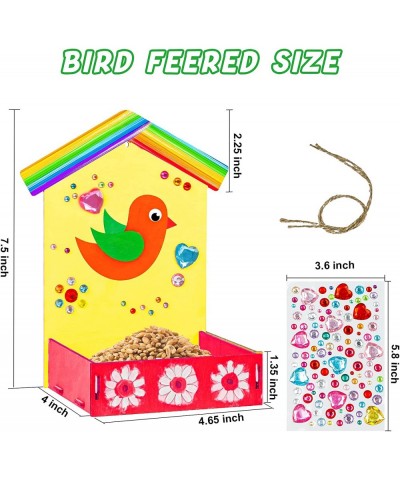 Wooden Arts and Crafts for Kids 2-Pack Make Your Own Bird Feeder Painting Kit with Diamond Stickers Educational Fun Kids Craf...