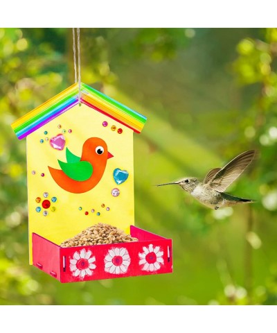 Wooden Arts and Crafts for Kids 2-Pack Make Your Own Bird Feeder Painting Kit with Diamond Stickers Educational Fun Kids Craf...