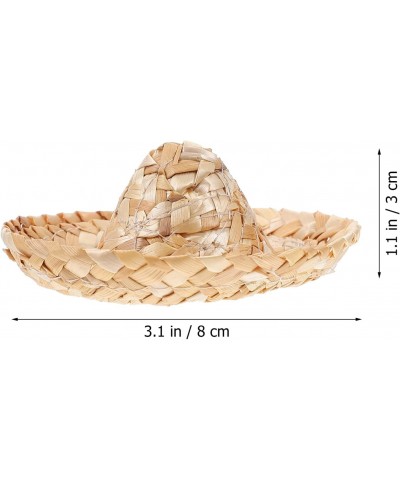 10pcs Hand Woven Straw Hat Mini Straw Hat Craft Decoration Doll Hat DIY Accessories for Puppets Dolls Teddy Bears 8cm $24.46 ...