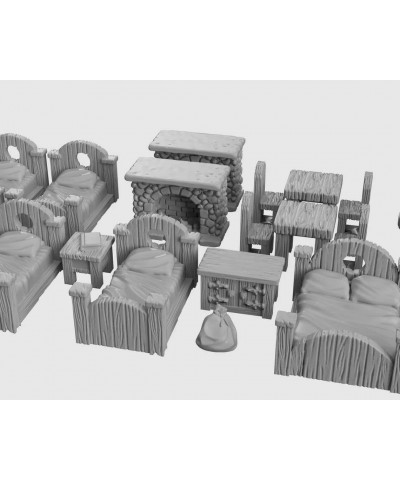 Tavern Furniture Set Set DND Terrain 28mm for Dungeons and Dragons D&D Pathfinder Warhammer 40k RPG Miniatures Age of Sigmar ...