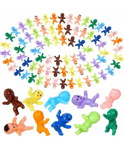 Mini Plastic Babies 100pcs Tiny Plastic Baby Figurines Small King Cake Babies Bulk for Ice Cube My Water Broke Baby Shower Ga...