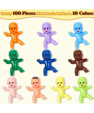 Mini Plastic Babies 100pcs Tiny Plastic Baby Figurines Small King Cake Babies Bulk for Ice Cube My Water Broke Baby Shower Ga...