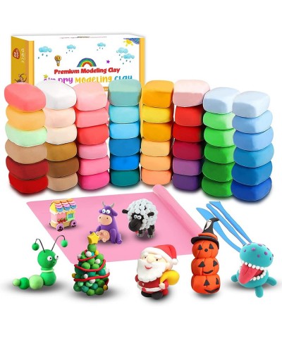 Air Dry Clay for Kids 50 Colors Air Dry Ultra Light Clay Modeling Clay for Kids with Play Mat & 3 Sculpting Tools Clay Non To...