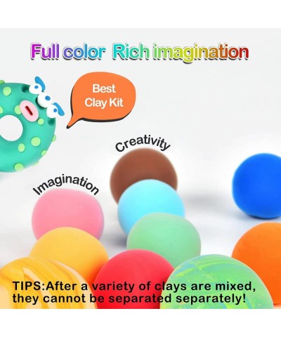 Air Dry Clay for Kids 50 Colors Air Dry Ultra Light Clay Modeling Clay for Kids with Play Mat & 3 Sculpting Tools Clay Non To...