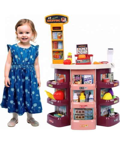 Kids Grocery Store Selling Playset - Supermarket Playset with Working Scanner Credit Card Machine a Variety of Fruits Shoppin...