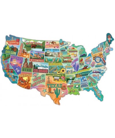 US Map Puzzle Great American Roadtrip with Individual States 1000 Piece Jigsaw Puzzle for Kids and Adults Large America Shape...