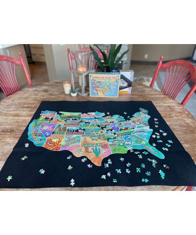 US Map Puzzle Great American Roadtrip with Individual States 1000 Piece Jigsaw Puzzle for Kids and Adults Large America Shape...