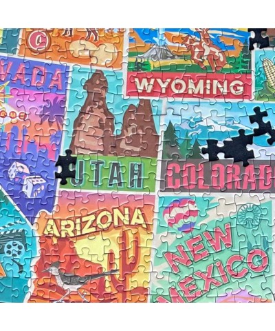 US Map Puzzle Great American Roadtrip with Individual States 1000 Piece Jigsaw Puzzle for Kids and Adults Large America Shape...