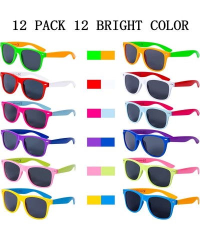 12 Pack 12 Color Neon Party Sunglasses 80's Retro Style Perfect Colorful Novelty Sunglasses in Bulk for Party Favors Birthday...