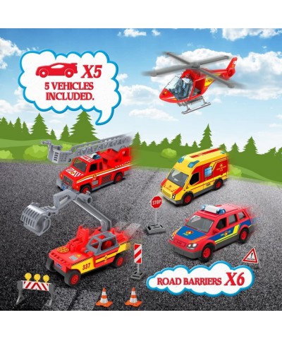 Kids Toys Cars Playset for Boys Toddler Toys for 3 4 5 6 Year Old Boys Fire Truck Station Garage Toys with Race Track 5 Theme...