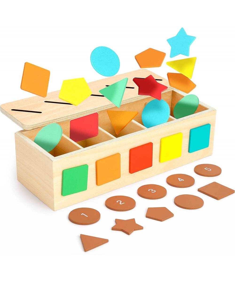 Montessori Toys for Toddlers Wooden Color Shape & Number Sorting Matching Box Fine Motor Skill Toy Early Educational Learning...