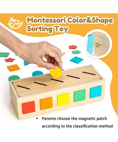 Montessori Toys for Toddlers Wooden Color Shape & Number Sorting Matching Box Fine Motor Skill Toy Early Educational Learning...