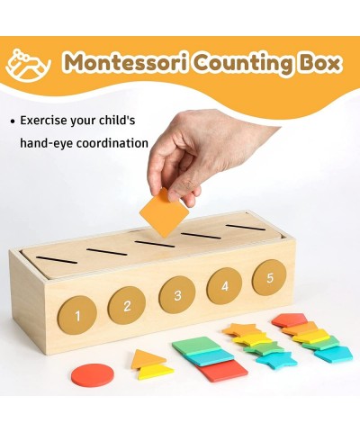 Montessori Toys for Toddlers Wooden Color Shape & Number Sorting Matching Box Fine Motor Skill Toy Early Educational Learning...