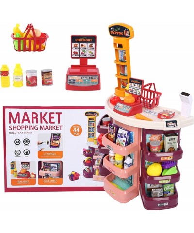 Kids Grocery Store Selling Playset - Supermarket Playset with Working Scanner Credit Card Machine a Variety of Fruits Shoppin...