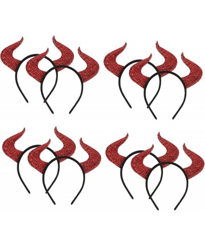 8pcs Halloween Red Devil Horns Headband Christmas Headband Hair Decorative Hoop Accessories for Holiday Costume Party Fancy D...