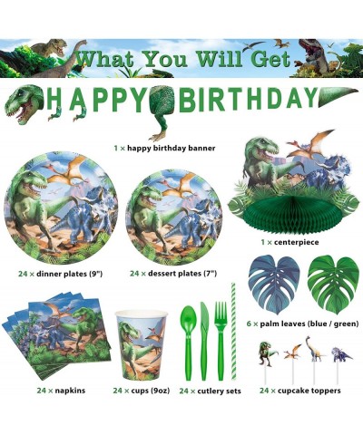 Dinosaur Birthday Party Supplies Serves 24 Dinosaur Party Decorations Complete Pack Includes Centerpiece Cupcake Toppers Palm...