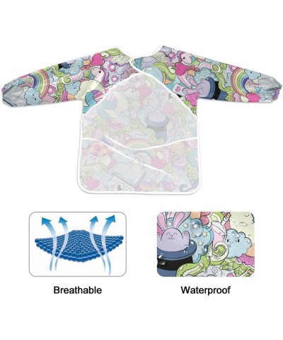 Kids Art Smocks Waterproof Long Sleeve Artist Painting Aprons with 2 Pockets Cartoon Pattern $26.72 Kids' Artist Aprons & Smocks