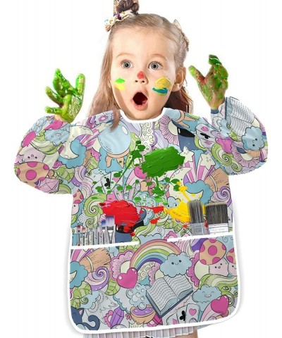 Kids Art Smocks Waterproof Long Sleeve Artist Painting Aprons with 2 Pockets Cartoon Pattern $26.72 Kids' Artist Aprons & Smocks