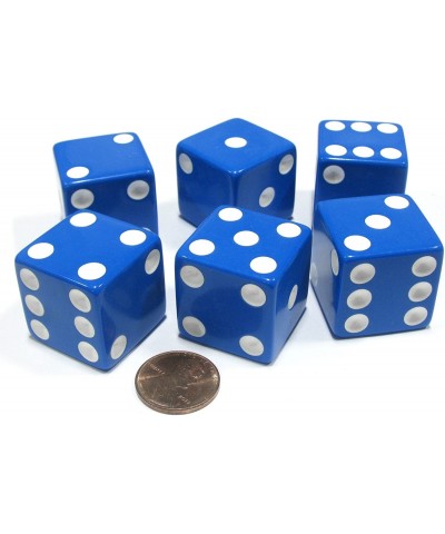 Set of 6 D6 25mm Large Opaque Jumbo Dice - Blue with White Pip $18.57 Game Accessories