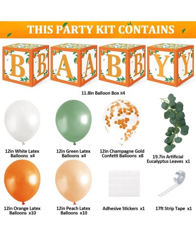 Little Cutie Baby Shower Balloon Boxes Decorations 1st Birthday Party Orange Backdrop Favor Including Clementine Party Boxes ...