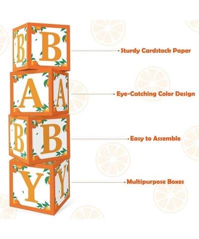 Little Cutie Baby Shower Balloon Boxes Decorations 1st Birthday Party Orange Backdrop Favor Including Clementine Party Boxes ...