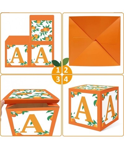 Little Cutie Baby Shower Balloon Boxes Decorations 1st Birthday Party Orange Backdrop Favor Including Clementine Party Boxes ...