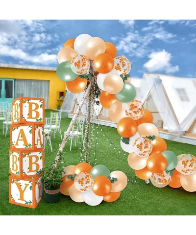 Little Cutie Baby Shower Balloon Boxes Decorations 1st Birthday Party Orange Backdrop Favor Including Clementine Party Boxes ...