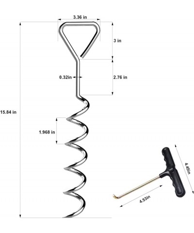 USA Trampoline Stakes Heavy Duty Trampoline Parts Corkscrew Shape Steel Stakes Anchor Kit with T Hook for Trampolines -Set of...