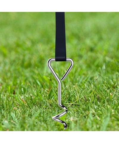 USA Trampoline Stakes Heavy Duty Trampoline Parts Corkscrew Shape Steel Stakes Anchor Kit with T Hook for Trampolines -Set of...