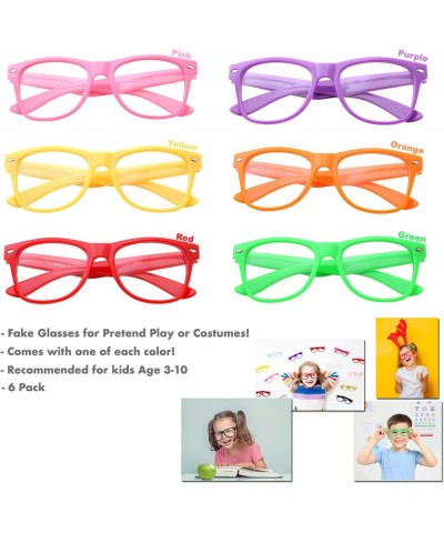 Pack of 6 Kids Nerd Fake Glasses Clear Lens Small Frame Children's (Age 3-10) $34.18 Kids' Dress-Up Accessories