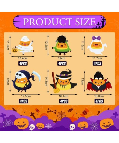 24 Set Halloween Crafts for Kids DIY Candy Corn Craft Make Your Own Simple Fall Arts Crafts for Boys Girls Halloween Party Fa...