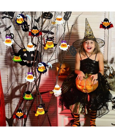 24 Set Halloween Crafts for Kids DIY Candy Corn Craft Make Your Own Simple Fall Arts Crafts for Boys Girls Halloween Party Fa...