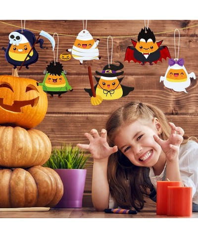 24 Set Halloween Crafts for Kids DIY Candy Corn Craft Make Your Own Simple Fall Arts Crafts for Boys Girls Halloween Party Fa...