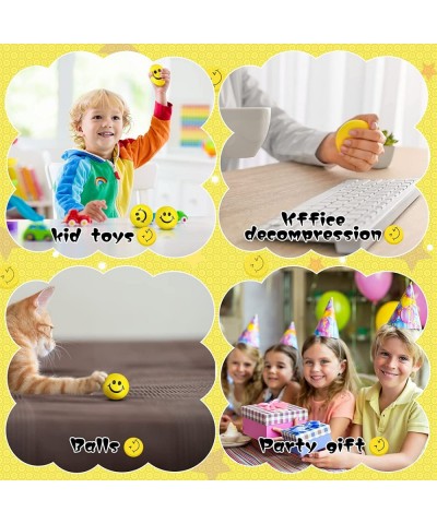 100 Pcs Smile Face Stress Balls Bulk 2 Inch Funny Face Stress Relief Balls Mini Foam Smile Face Toys for Finger Exercise Scho...