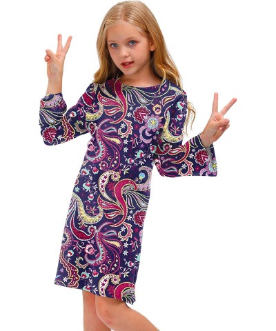 Girl's 70s Retro Hippie Bell Sleeve Midi Dress with Headband 4-12 Years $30.88 Kids' Costumes