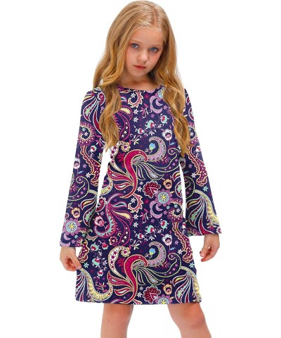 Girl's 70s Retro Hippie Bell Sleeve Midi Dress with Headband 4-12 Years $30.88 Kids' Costumes