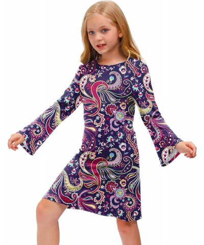 Girl's 70s Retro Hippie Bell Sleeve Midi Dress with Headband 4-12 Years $30.88 Kids' Costumes