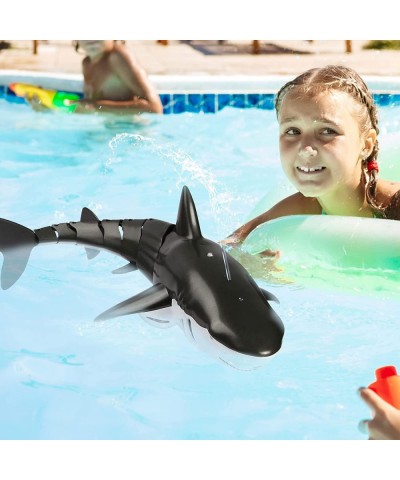 Remote Control Pool Shark Toys - Upgrade 2.4GHz High Simulation RC Shark with Water Spray Diving Light for Swimming Pool Bath...