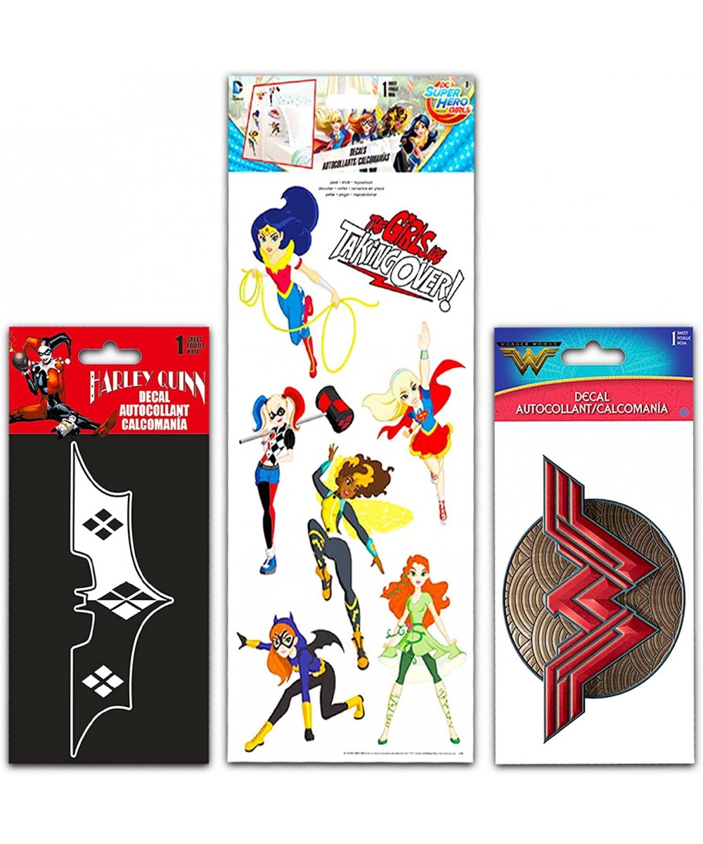 Super Hero Girls Decal Set ~ 9 Pc Sticker Pack Featuring Harley Quinn and Wonder Woman Decal Superhero Stickers for Car Lapto...