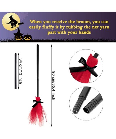 Halloween Witch Costume Accessory Plastic Witch Broom Kids Black Witch Hat Wizard Flying Broom Photography Prop Toy Wizard Co...