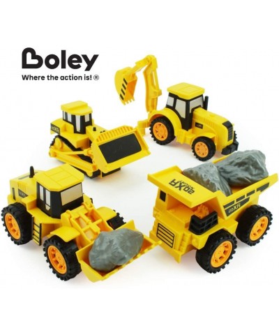 Builders Play Set - 24 Piece Kids Construction Toys with Bulldozer Dump Truck Front Loader and Backhoe Toy Trucks Diecast Sig...