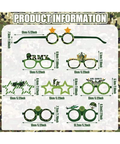 32 Pcs Army Military Party Decorations Camouflage Paper Eyeglasses Camouflage Themed Party Favors Camo Birthday Glasses Army ...